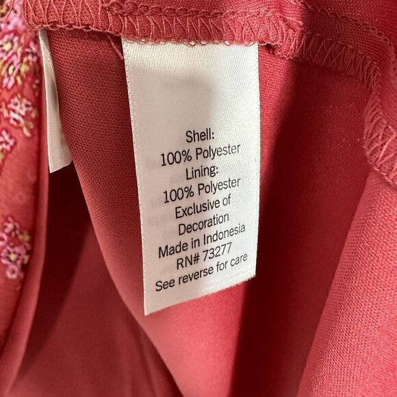 Lauren Conrad Blouse Pink Ditsy Floral Flutter Sleeve Size 2X Boho Hippie - Picture 3 of 10